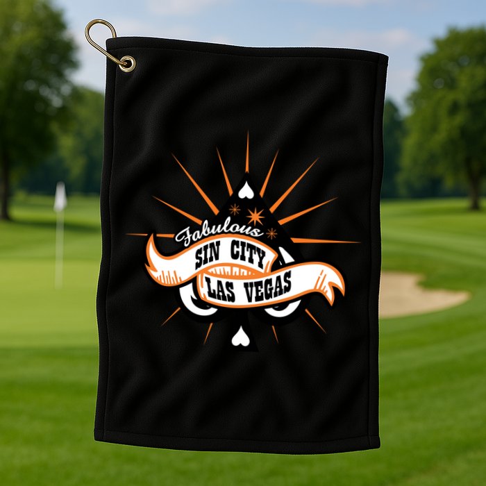 Cool Vector Design Las Vegas Sin City Golf Towel
