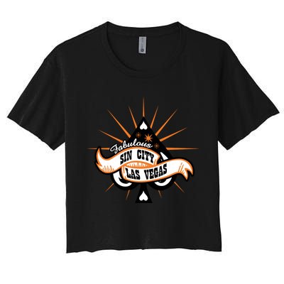 Cool Vector Design Las Vegas Sin City Crop Top