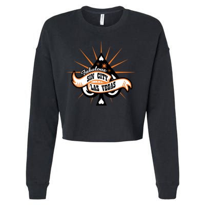 Cool Vector Design Las Vegas Sin City Cropped Pullover Crew