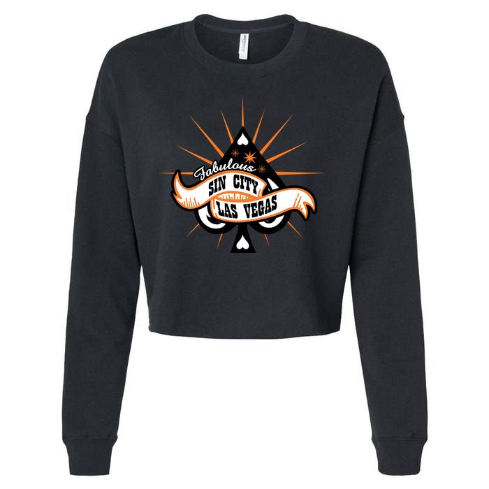 Cool Vector Design Las Vegas Sin City Cropped Pullover Crew
