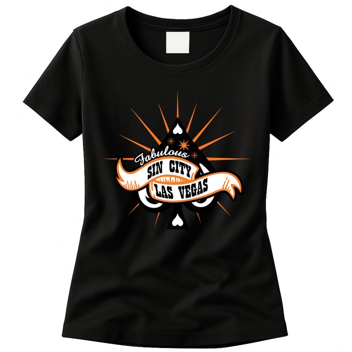 Cool Vector Design Las Vegas Sin City Womens T-Shirt