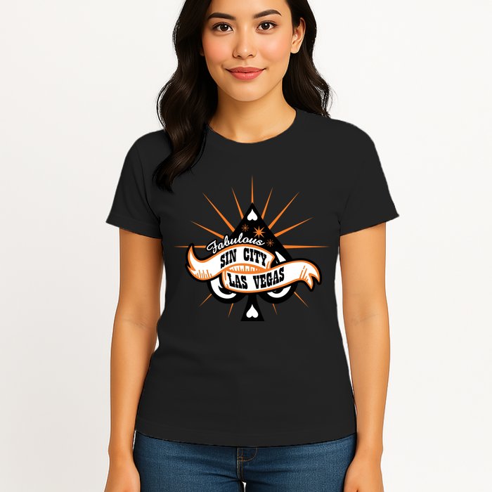 Cool Vector Design Las Vegas Sin City Womens T-Shirt
