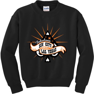 Cool Vector Design Las Vegas Sin City Kids Sweatshirt