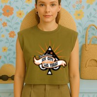 Cool Vector Design Las Vegas Sin City Garment-Dyed Women's Muscle Tee