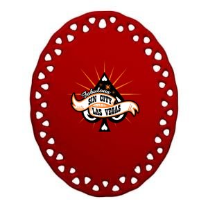 Cool Vector Design Las Vegas Sin City Ceramic Oval Ornament