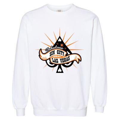 Cool Vector Design Las Vegas Sin City Garment-Dyed Sweatshirt