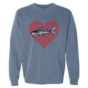 Catfish Valentines Day Fish Love Fingerprint Great Gift Garment-Dyed Sweatshirt