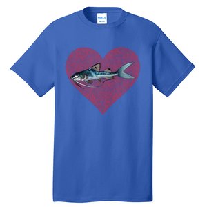 Catfish Valentines Day Fish Love Fingerprint Great Gift Tall T-Shirt