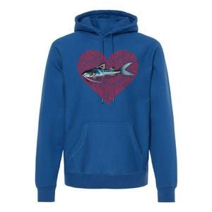 Catfish Valentines Day Fish Love Fingerprint Great Gift Premium Hoodie