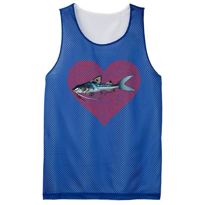 Catfish Valentines Day Fish Love Fingerprint Great Gift Mesh Reversible Basketball Jersey Tank