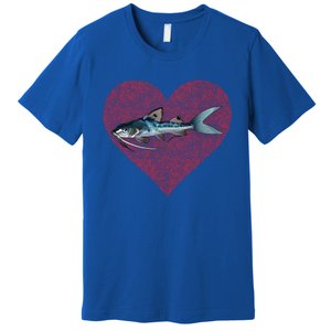 Catfish Valentines Day Fish Love Fingerprint Great Gift Premium T-Shirt