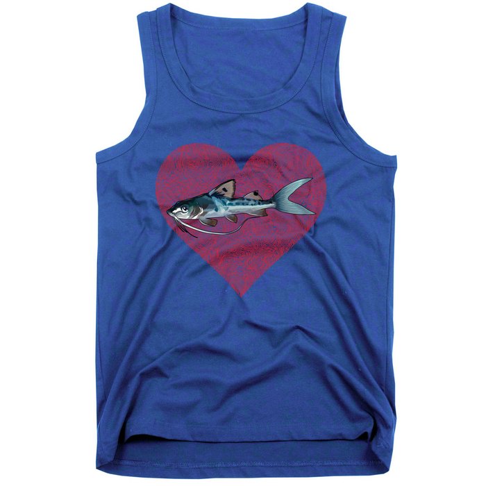 Catfish Valentines Day Fish Love Fingerprint Great Gift Tank Top