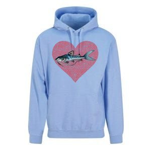 Catfish Valentines Day Fish Love Fingerprint Great Gift Unisex Surf Hoodie