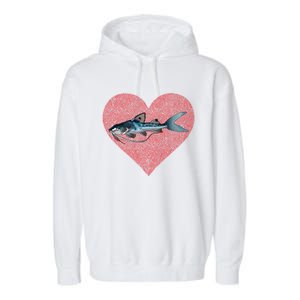 Catfish Valentines Day Fish Love Fingerprint Great Gift Garment-Dyed Fleece Hoodie