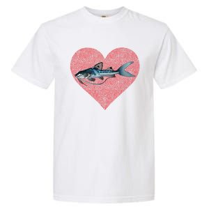 Catfish Valentines Day Fish Love Fingerprint Great Gift Garment-Dyed Heavyweight T-Shirt