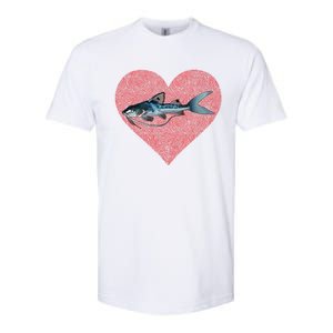 Catfish Valentines Day Fish Love Fingerprint Great Gift Softstyle CVC T-Shirt