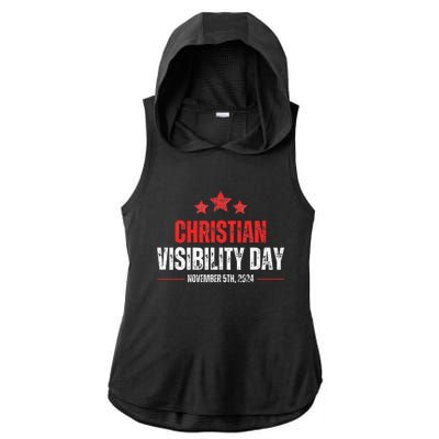 Christians Visibility Day November 5th 2024 Ladies PosiCharge Tri-Blend Wicking Draft Hoodie Tank