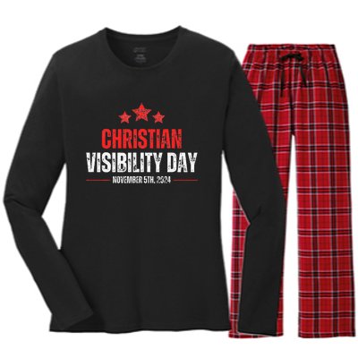 Christians Visibility Day November 5th 2024 Women's Long Sleeve Flannel Pajama Set 