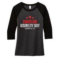 Christians Visibility Day November 5th 2024 Women's Tri-Blend 3/4-Sleeve Raglan Shirt