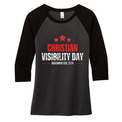 Christians Visibility Day November 5th 2024 Women's Tri-Blend 3/4-Sleeve Raglan Shirt