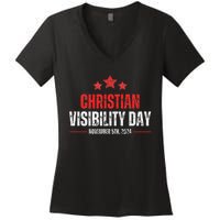 Christians Visibility Day November 5th 2024 Women's V-Neck T-Shirt