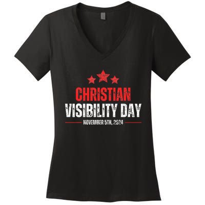 Christians Visibility Day November 5th 2024 Women's V-Neck T-Shirt