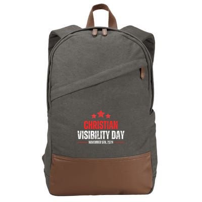 Christians Visibility Day November 5th 2024 Cotton Canvas Backpack