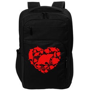 Cute Valentines Day Couple Heart Rat Animals Lover Gift Impact Tech Backpack