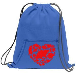 Cute Valentines Day Couple Heart Rat Animals Lover Gift Sweatshirt Cinch Pack Bag