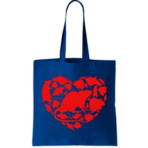 Cute Valentines Day Couple Heart Rat Animals Lover Gift Tote Bag