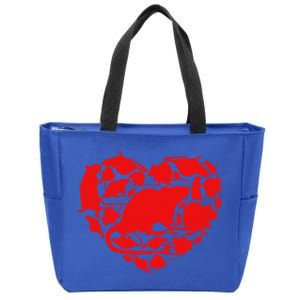 Cute Valentines Day Couple Heart Rat Animals Lover Gift Zip Tote Bag