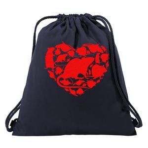 Cute Valentines Day Couple Heart Rat Animals Lover Gift Drawstring Bag