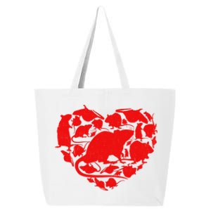 Cute Valentines Day Couple Heart Rat Animals Lover Gift 25L Jumbo Tote