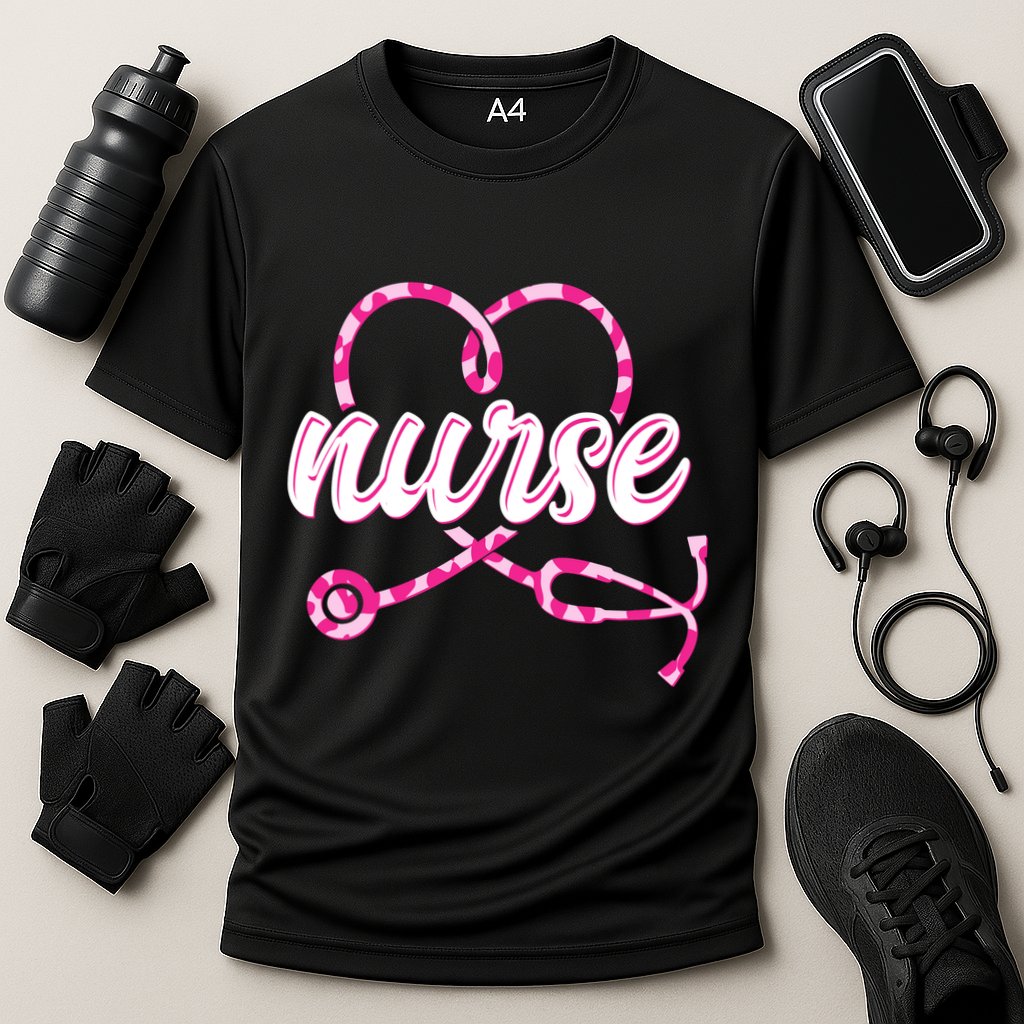 Cute Valentines Day Nurse Heart Stethoscope Cooling Performance Crew T-Shirt