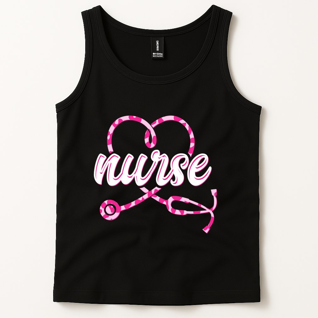 Cute Valentines Day Nurse Heart Stethoscope Tank Top