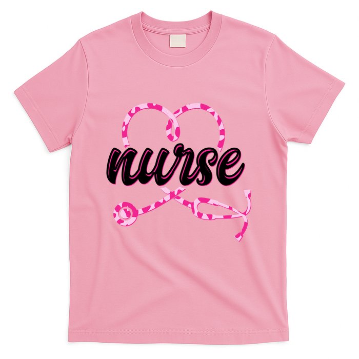 Cute Valentines Day Nurse Heart Stethoscope T-Shirt