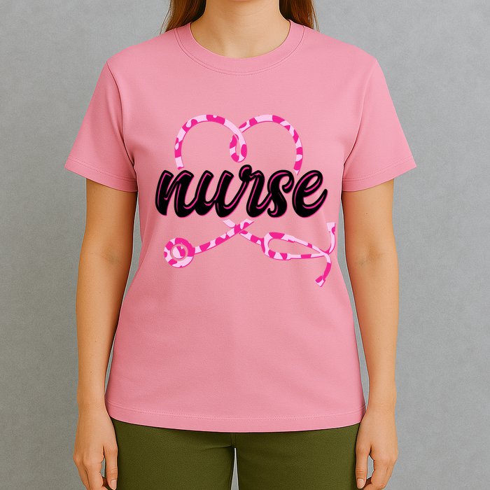 Cute Valentines Day Nurse Heart Stethoscope T-Shirt