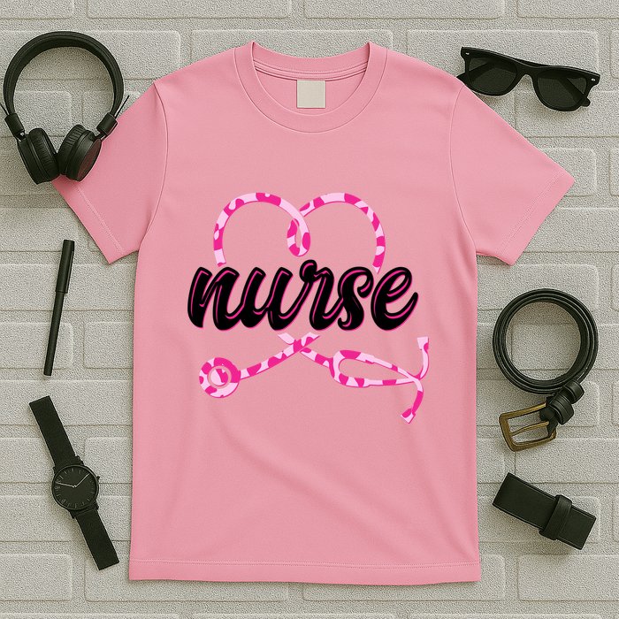 Cute Valentines Day Nurse Heart Stethoscope T-Shirt