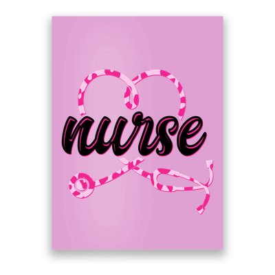 Cute Valentines Day Nurse Heart Stethoscope Poster