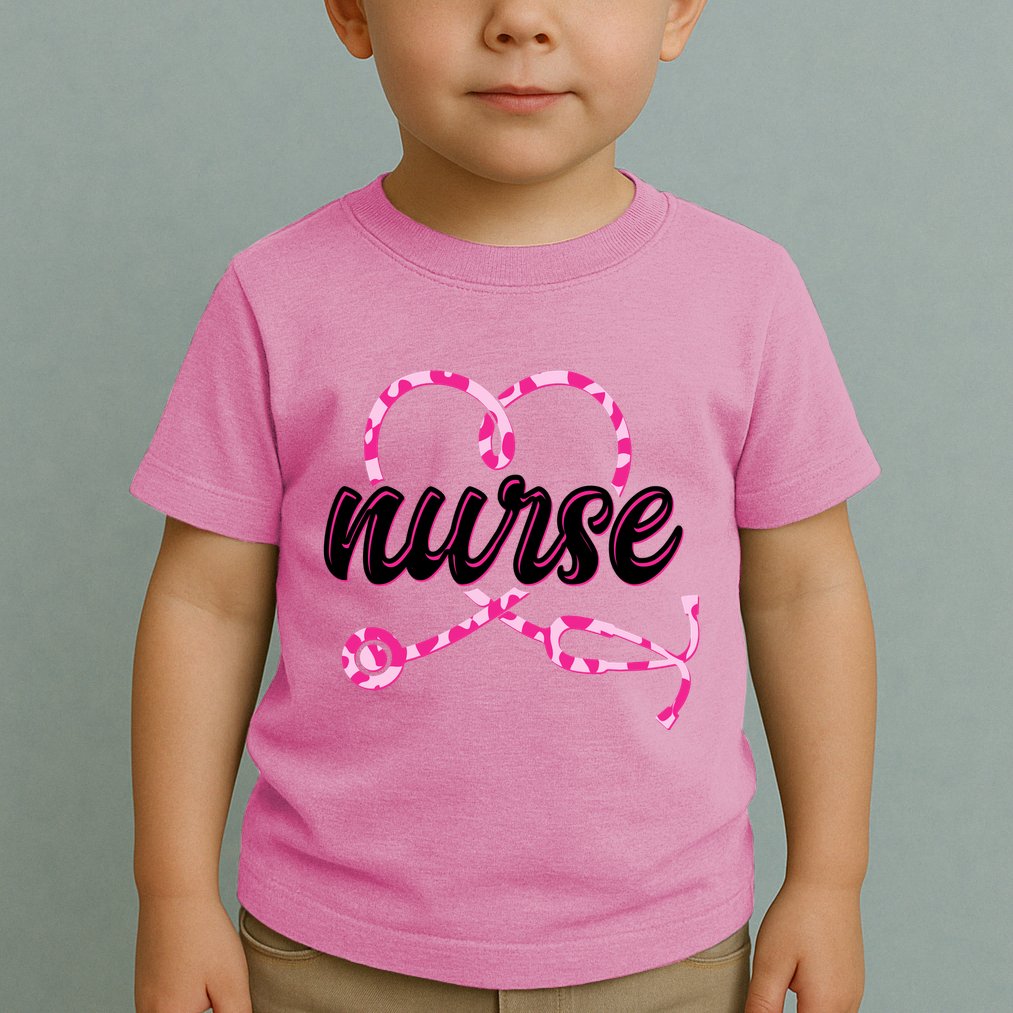 Cute Valentines Day Nurse Heart Stethoscope Toddler T-Shirt
