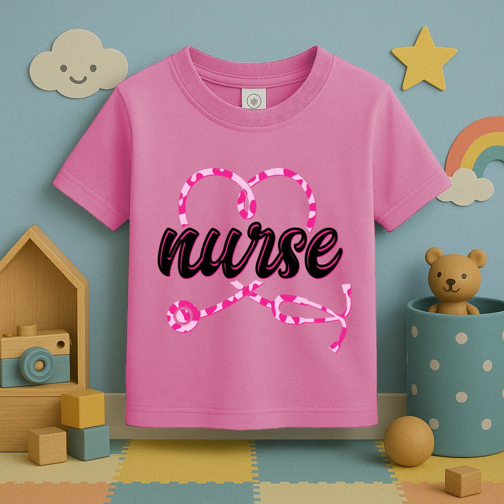 Cute Valentines Day Nurse Heart Stethoscope Toddler T-Shirt