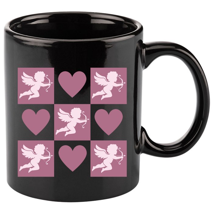 Cupid Valentines Day Heart Love 11oz C Handle Ceramic Mug