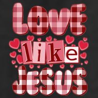 Cute Valentines Day Love Like Jesus 7 Panel Mesh Trucker Snapback Hat