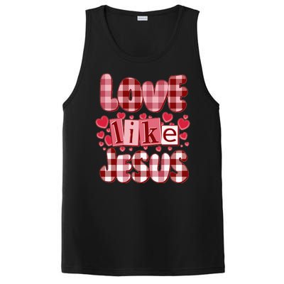 Cute Valentines Day Love Like Jesus PosiCharge Competitor Tank