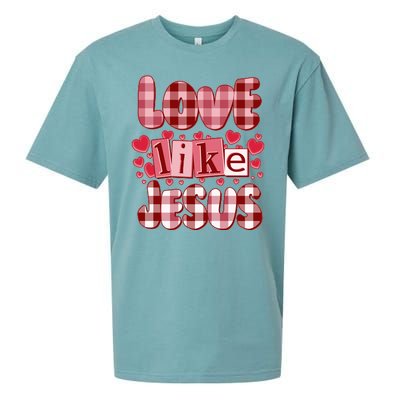 Cute Valentines Day Love Like Jesus Sueded Cloud Jersey T-Shirt