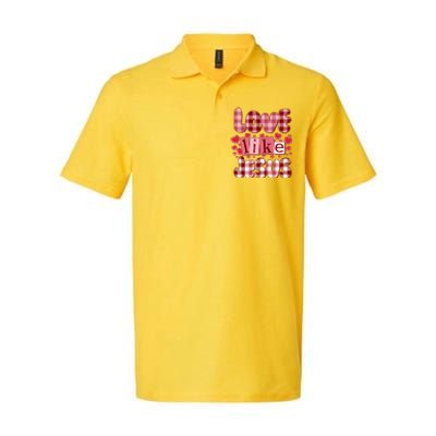 Cute Valentines Day Love Like Jesus Softstyle Adult Sport Polo