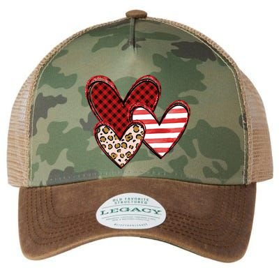 Cute Valentines Day Heart Pattern Legacy Tie Dye Trucker Hat