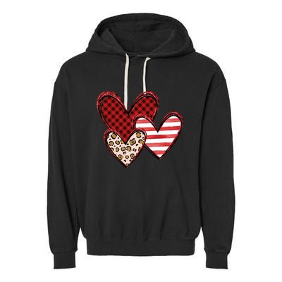 Cute Valentines Day Heart Pattern Garment-Dyed Fleece Hoodie