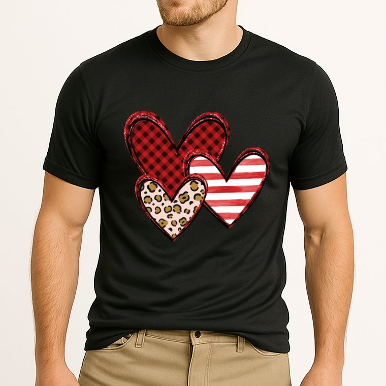 Cute Valentines Day Heart Pattern Performance Shirt