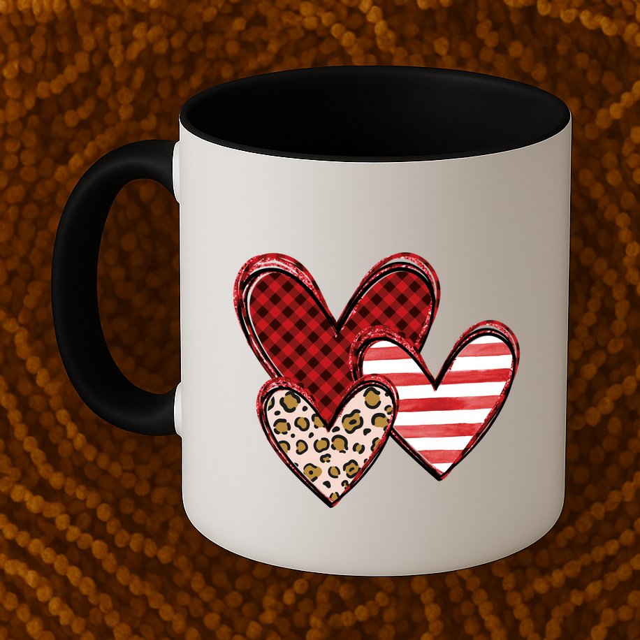 Cute Valentines Day Heart Pattern Mug